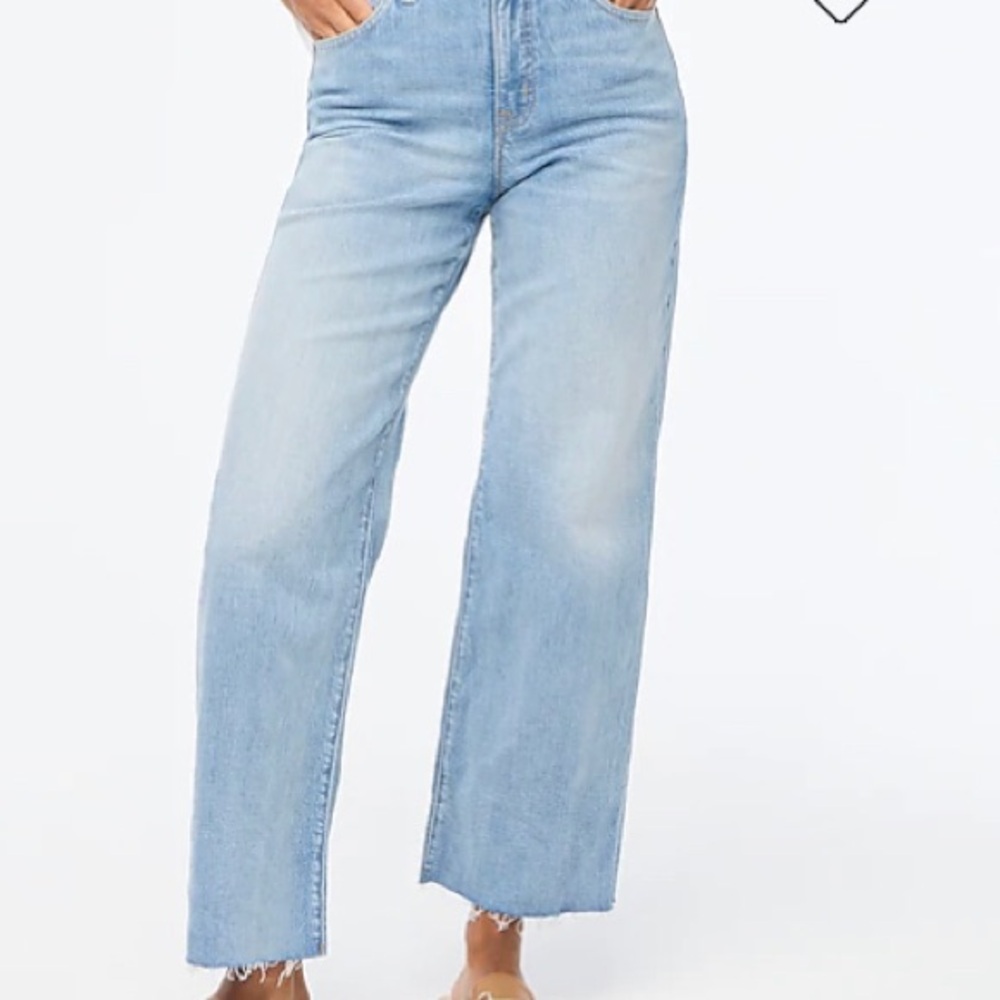 J. Crew light wash Wide Leg crop Jeans